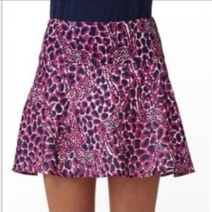 NWT Lilly Pulitzer Charleston skirt hollyhock gigi print purple giraffe size 6